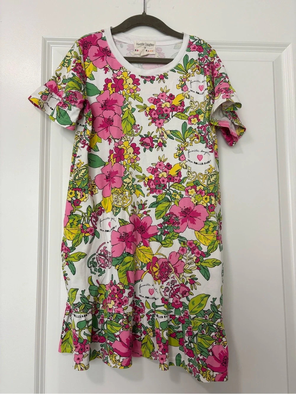 Favorite Daughter x Roller Rabbit floral dress pink and yellow floral size 10